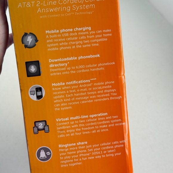 AT&T 2-Line Corded/Cordless Answering System w/Connect to Cell Tech TL86103 - Picture 8 of 12